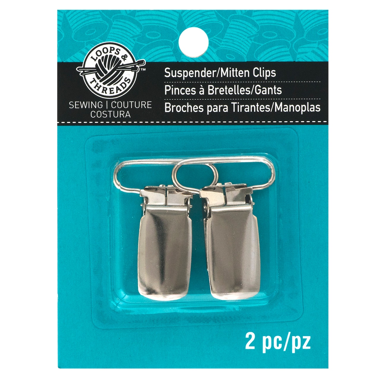 12 Packs: 2 ct. (24 total) Suspender Mitten Clips by Loops & Threads™